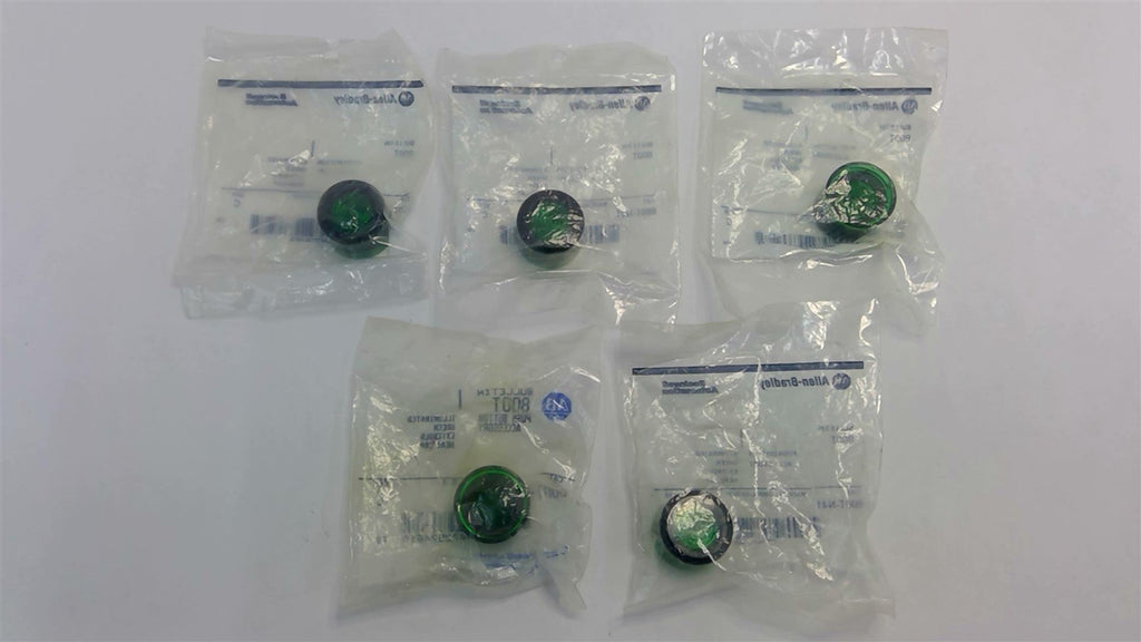Allen Bradley 800T-N41 Illuminated Green Extended Head Cap Lot Of 5