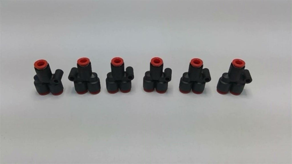 SMC 1/4" Push-To-Connect Pneumatic Y Connector Lot Of 6
