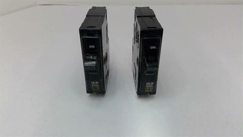 Square D 15A Circuit Breaker Single Pole Snap In 120/240 VAC 10,000 AIC Lot Of 2