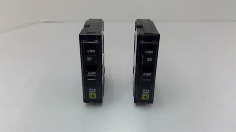 Square D 30A Circuit Breaker Single Pole 10 KVA 120/240 V 50/60 HZ Lot of 2