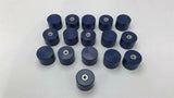 Blue Urethane Buffers 1 1/4" Wide 1" Thick 1/4" Threaded Lot Of 15