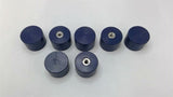 Blue Urethane Buffers 1 1/4" Wide 1" Thick 1/4" Threaded Lot Of 7
