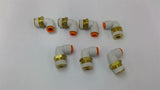 SMC 90 Degree Elbow Push To Connect Fitting 3/8" Lot Of 7