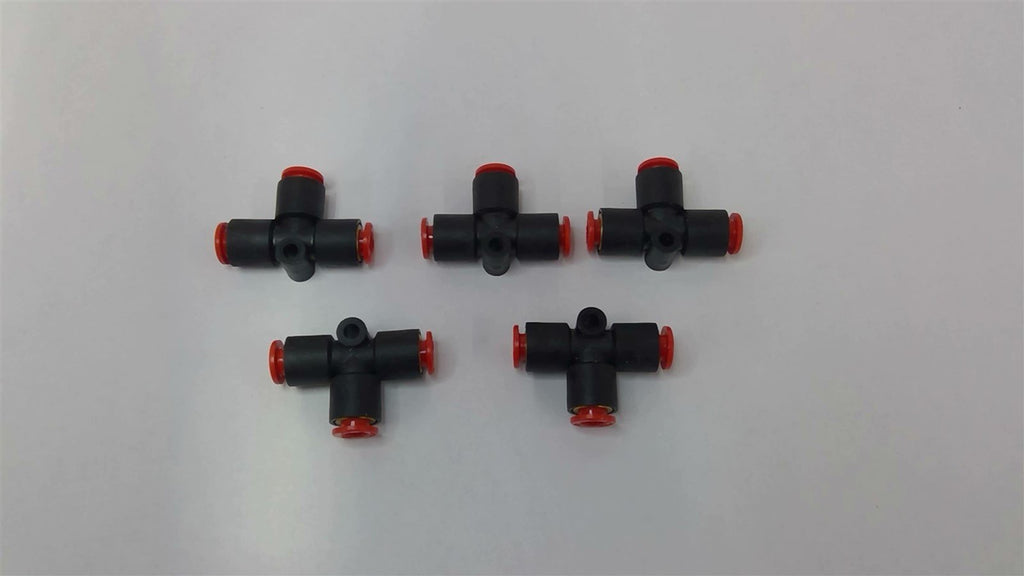 SMC 3-Way Tee Fitting 1/4" Lot Of 5