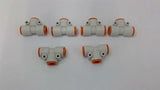 SMC Spore 1/2" Push-To-Connect Tee Fitting Lot Of 6