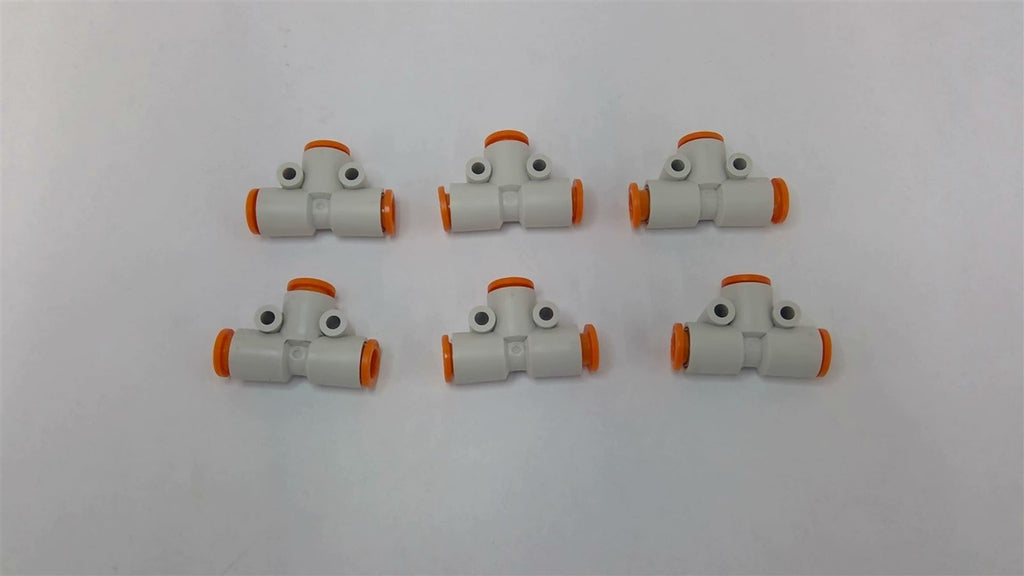 SMC Push-To-Connect Tee Fitting 1/4" Lot Of 6