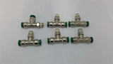Prestolok 1/4" Tee x 1/8" Pipe Fitting Lot Of 6