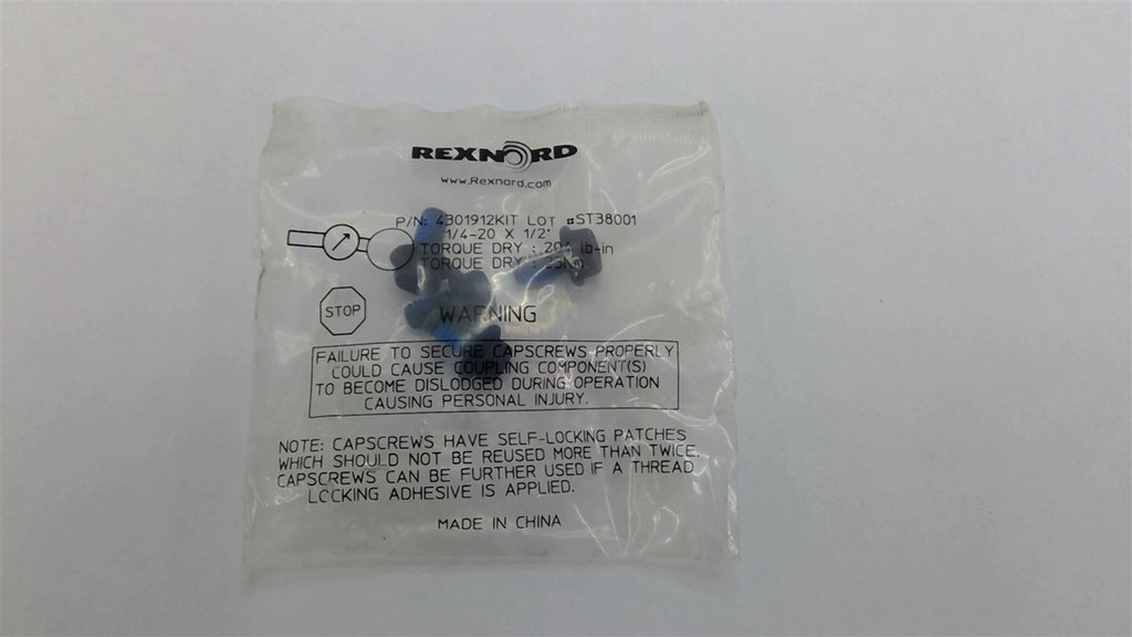 Rexnord 4301912 Kit Hardware Kit 1/4-20x1/2" Lot Of 4