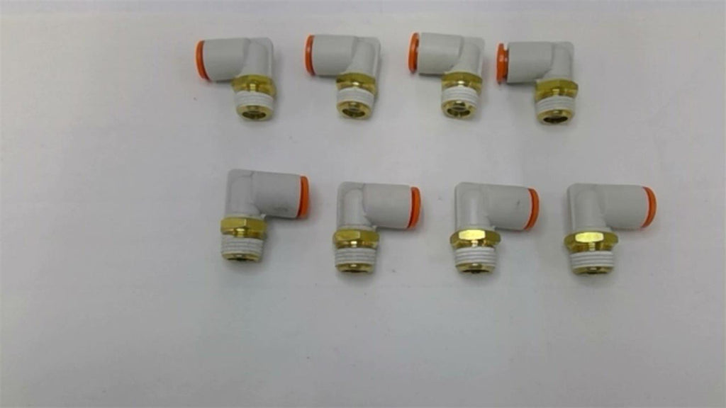 SMC 1/4" 90 Degree Elbow Pushlock Fittings Lot Of 8