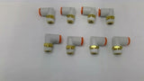 SMC 1/4" 90 Degree Elbow Pushlock Fittings Lot Of 8