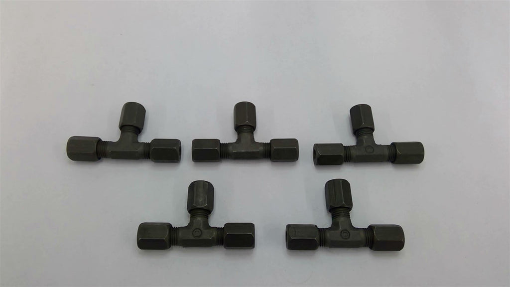 Flareless Tee 1/4" Hydraulic Fittings Lot Of 5