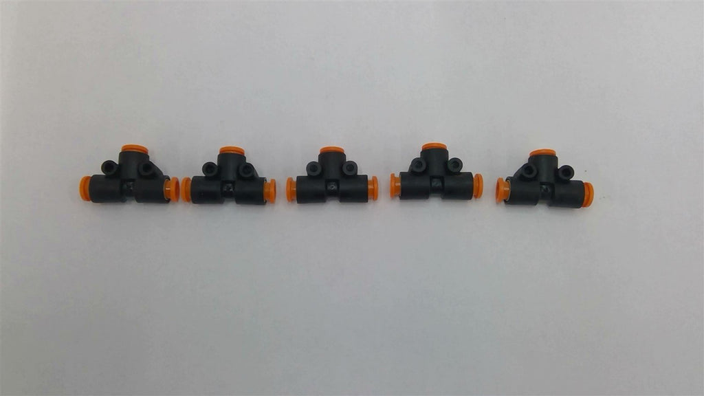 SMC 1/4" Push-To-Connect Tee Fitting Lot Of 5