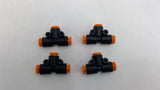 SMC 1/4" Push-To-Connect Tee Fitting Lot Of 5