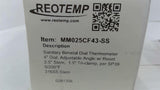 Reotemp MM025CF43-SS Sanitary Bimetal Dial Thermometer 4" Dial
