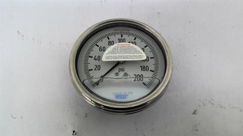 Wikai 200 PSI Oil Filled Pressure Gauge 4 1/2" OD