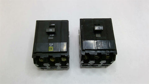 Square D 15 Amp Circuit Breaker 3 Pole Lot Of 2