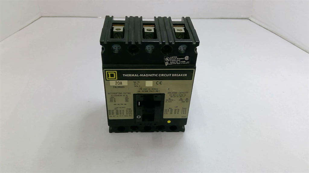 Square D FAL3420 Circuit Breaker 20 Amp 3 Pole