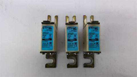 ETI S000UQU Ultra Quick Fuse 63 Amp 690 Volt Lot Of 3