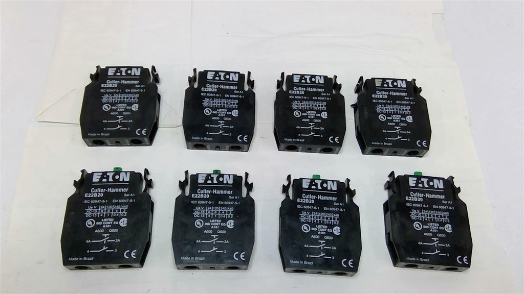 Cutler-Hammer E22B20 Series A1 Contact Block Lot Of 8