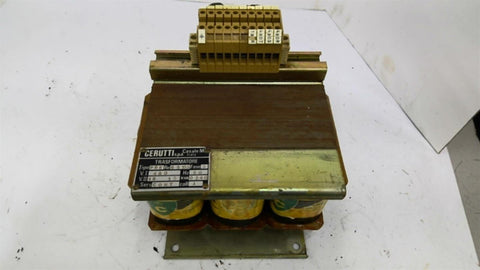 CERUTTI 65733 3Phase 60Hz .240 KVA Transformer 480 Pri 18 15 sec volts