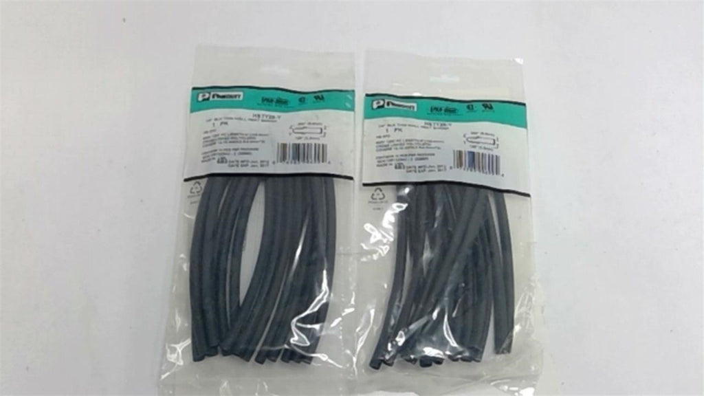 Panduit HSTT25-Y 1/4" Black Thin Wall Heat Shrink Lot Of 28