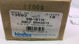Hindley 13593 SB-81H Shelf Brackets For 1/4" Perforated Board Lot Of 10