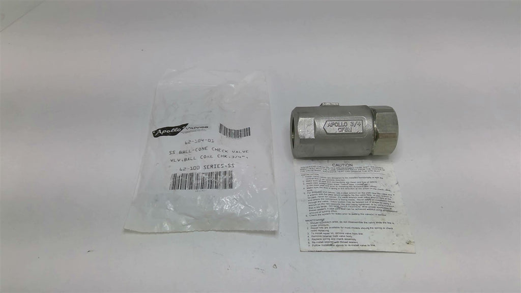 Apollo Valves 62-104-01 SS Ball Cone Check Valve 3/4"
