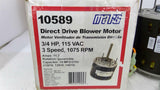 Mars 10589 3/4 HP Direct Drive Blower Motor 1075 RPM One Phase 115 V TEFC 60 HZ
