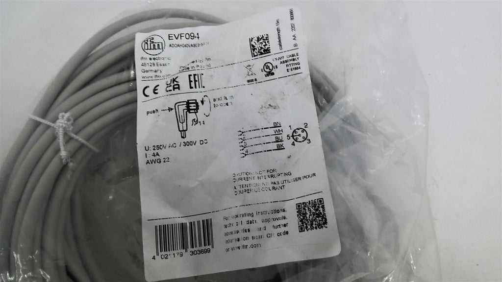 IFM EVF094 Cordset 250VAC