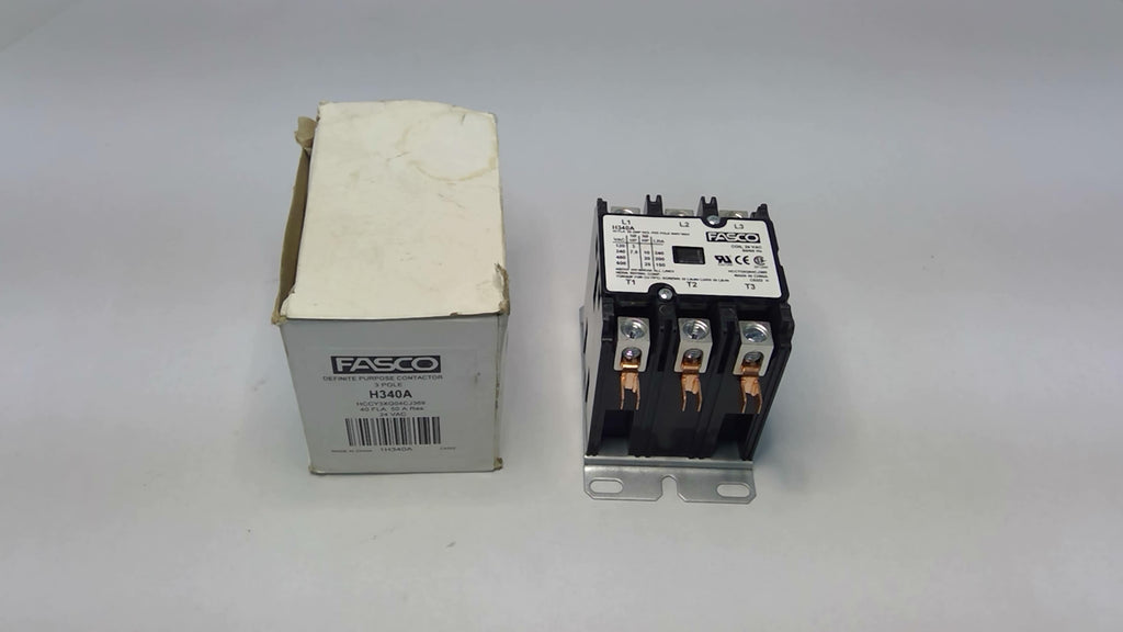 Fasco H340A Definite Purpose Contactor 3 Pole 24 VAC Coil 50/60 HZ
