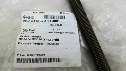 Molla Da Budello DF-2.5 Tension Spring W Hook 12" L 1/8" OD Lot Of 6