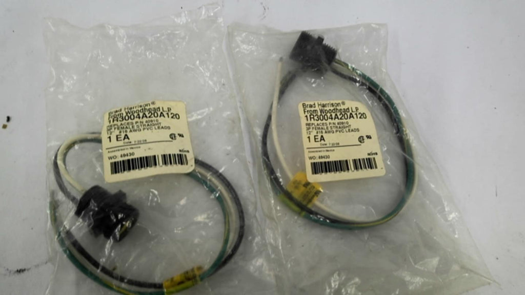 WoodHead 1R3004A20A120 Lead Pigtail 3p Female Straight Lot Of 2