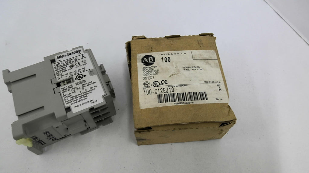 Allen Bradley 100-C12E 10 Contactor 7 1/2 HP at 460 volts 24 Vdc Coil