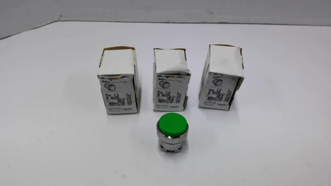 Schneider ZB4BL3 Green Pushbutton Lot Of 3