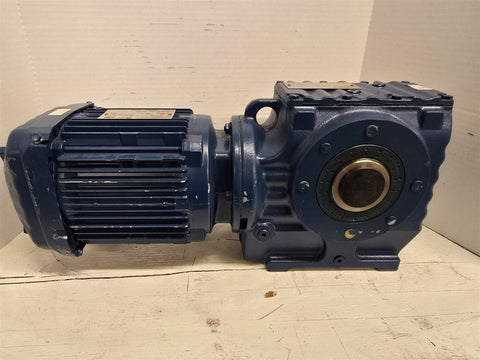 Sew SA67-DRN90S4 1.5HP AC Gear Motor 1800/65RPM 4P 3PH 230/460V 26.93:1 Ratio