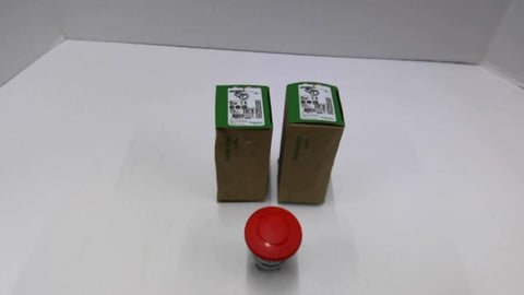 Schneider ZB4BS844 Emergency Stop Pushbutton-Twist-Reset Lot Of 2