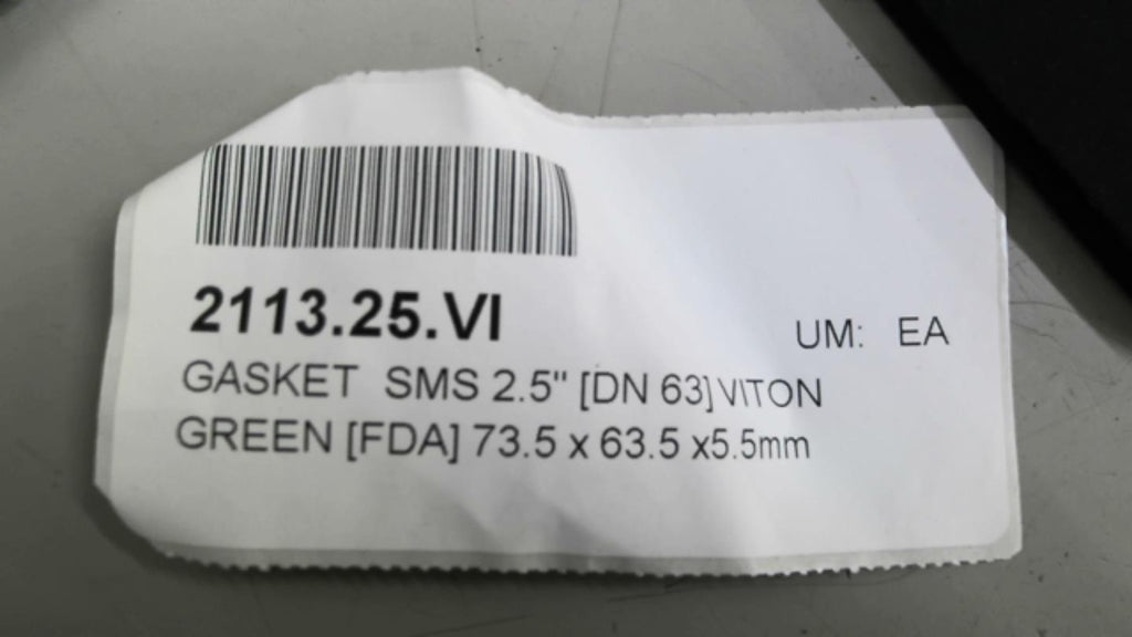 2113.25 Gasket SMS 2.5" VITON GREEN 73.5X63.5X5.5mm Lot Of 10