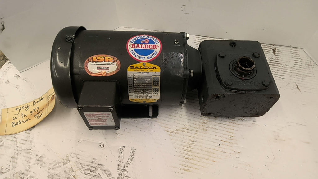 Baldor M3532 AC Gear Motor 1/4 HP 60:1 Ratio 208-230/460 V