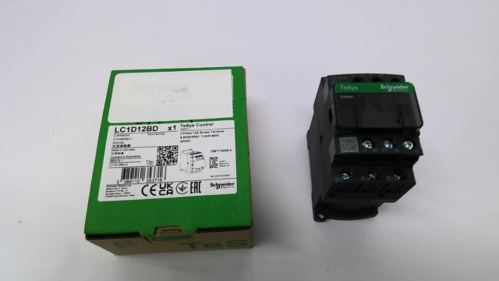 Schneider LC1D12BD TeSys Contactor 3 Pole 25 Amp 600 Volt 50/60 Hz