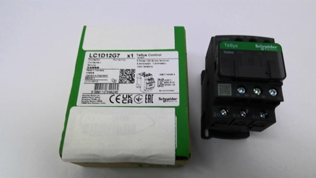 Schneider LC1D12G7 TeSys Contactor 3 Pole 25 Amp 120 Volt 50/60 HZ