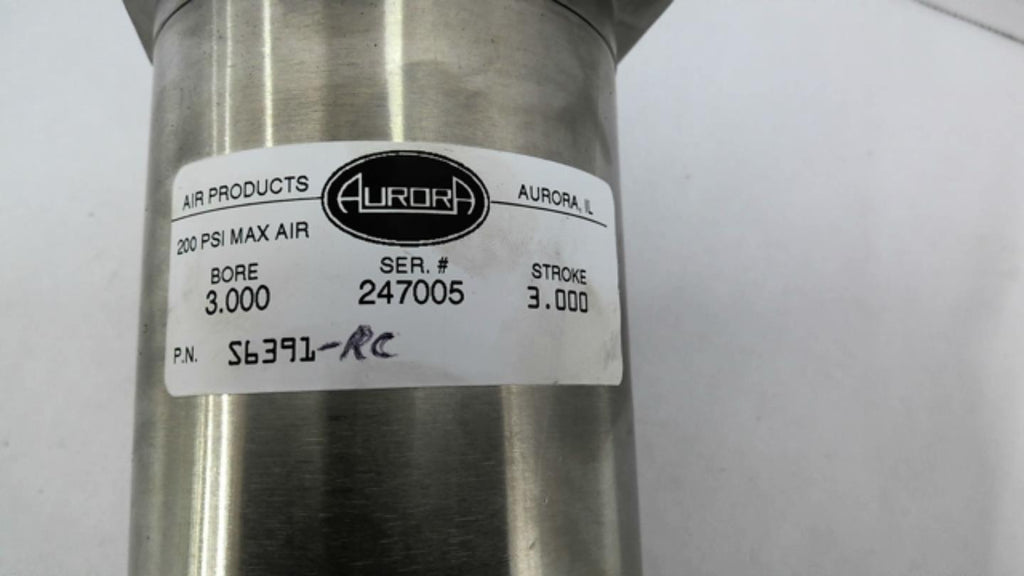 Aurora 247005 3" Bore 3" Stroke 200PSI Pneumatic Cylinder