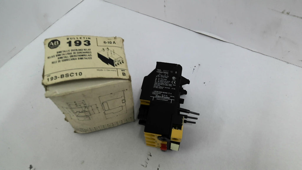 Allen Bradley 193-BSC10 Overload Relay 6-10 Amp