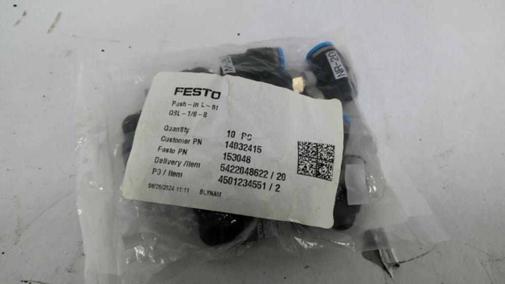 Festo QSL-1/8-8 Push In L 10PCS