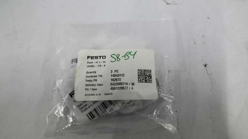 FESTO CRQSL-1/8-6 Push in Fitting Set Of 3