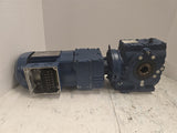 Sew Eurodrive SA47R17DR63S4/IS .12kW Gear Motor 3PH 147/254V 388:1 Ratio