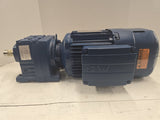Sew Eurodrive R37DRE90M4BE2HR/Z 1.5HP Brake Gear Motor 230/460V 18.05:1 Ratio