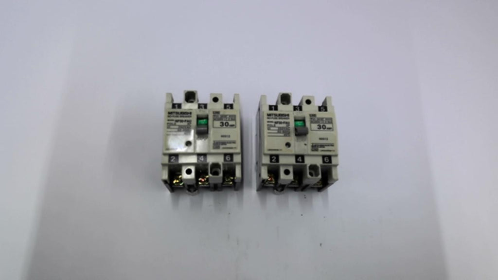 Mitsubishi NF30-FAU No-Fuse Breaker 3 Pole 30 Amp 250 VAC 50/60 Hz Lot Of 2