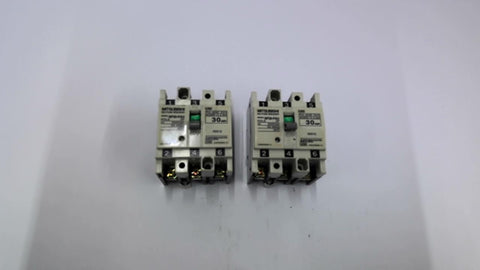 Mitsubishi NF30-FAU No-Fuse Breaker 3 Pole 30 Amp 250 VAC 50/60 Hz Lot Of 2