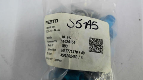 FESTO TCK-1/4-PK-6 Quick Connector Set Of 10