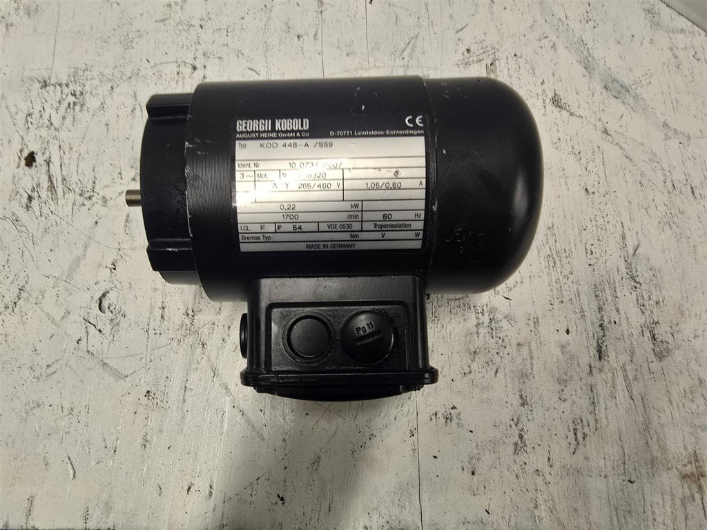 Georgii Kobold KOD-448-A/S59 .22kW AC Motor 1800RPM 4P 3PH 265/460V TEFC 60Hz